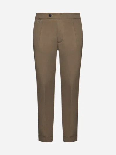 Shop Low Brand Riviera Stretch Cotton Trousers In Taupe
