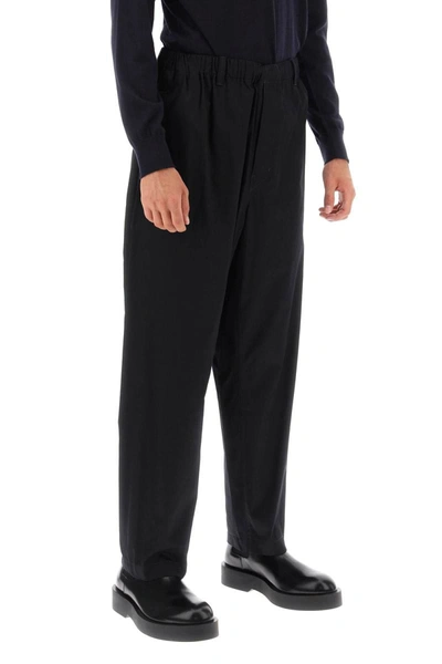 Shop Lemaire Loose Pants In Cotton Twill In Black