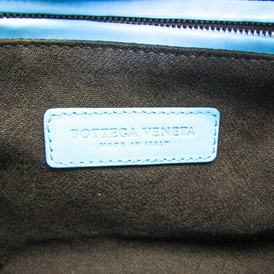 Shop Bottega Veneta Blue Leather Clutch Bag ()