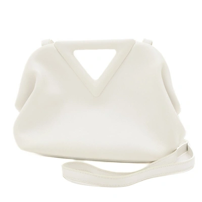 Shop Bottega Veneta Point White Leather Shoulder Bag ()