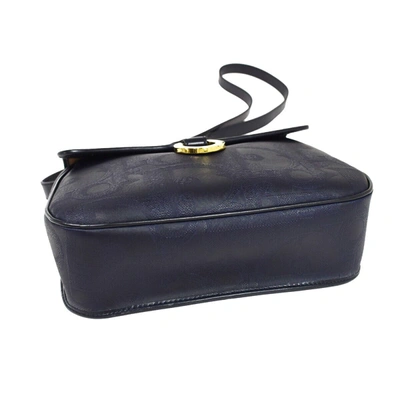 Shop Dior Trotter Navy Canvas Shoulder Bag ()