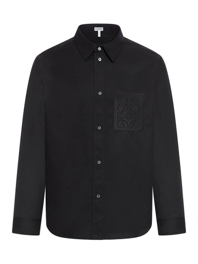 Shop Loewe Cotton Shirt In Black