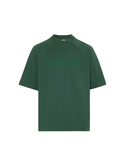 Shop Jacquemus Le Tshirt Typo In Green