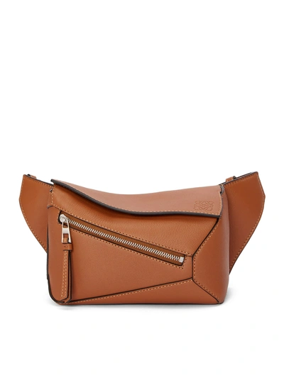Shop Loewe Mini Puzzle Bum Bag In Classic Calfskin In Brown