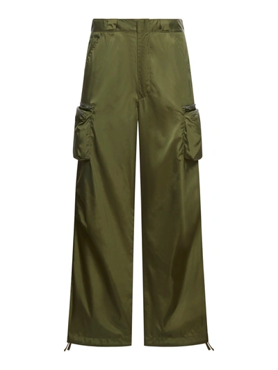 Shop Prada Nylon Cargo Pants In Green