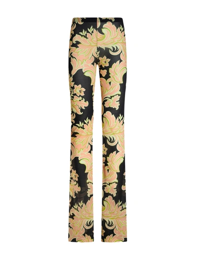 Shop Etro Printed Jersey Pants In Black