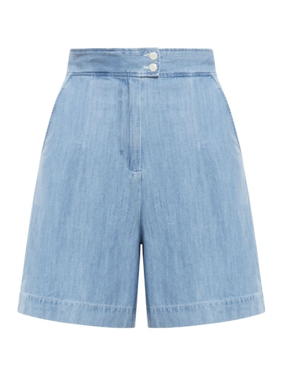 Shop Apc Shorts Diane In Blue