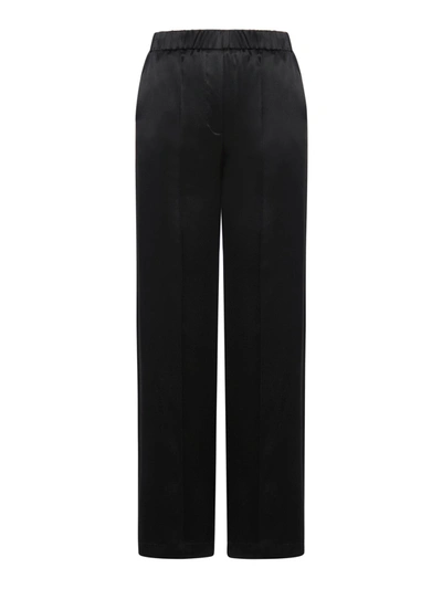 Shop Loewe Silk Pajama Style Trousers In Black