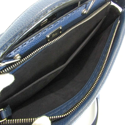 Shop Fendi Selleria Navy Leather Shoulder Bag ()