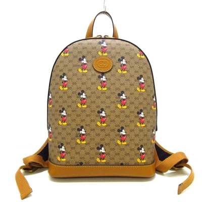 Shop Gucci Beige Canvas Backpack Bag ()