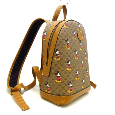 Shop Gucci Beige Canvas Backpack Bag ()