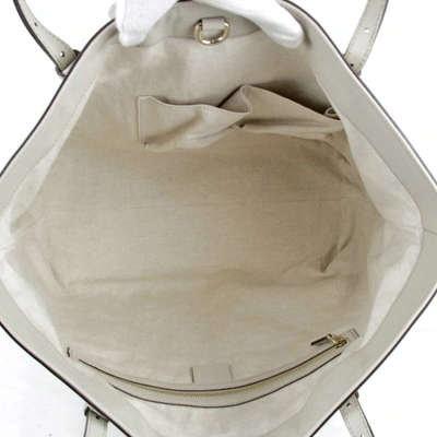 Shop Gucci Ssima White Leather Tote Bag ()