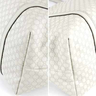 Shop Gucci Ssima White Leather Tote Bag ()