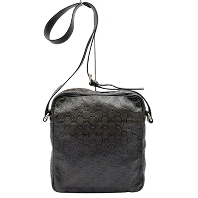Shop Gucci Messenger Brown Leather Shopper Bag ()