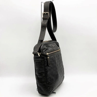 Shop Gucci Messenger Brown Leather Shopper Bag ()
