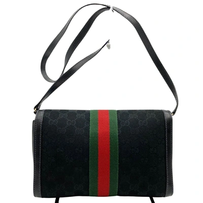 Shop Gucci Ophidia Black Canvas Shopper Bag ()