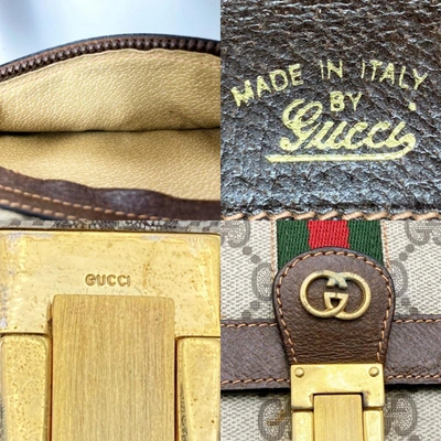 Shop Gucci Ophidia Brown Leather Shopper Bag ()