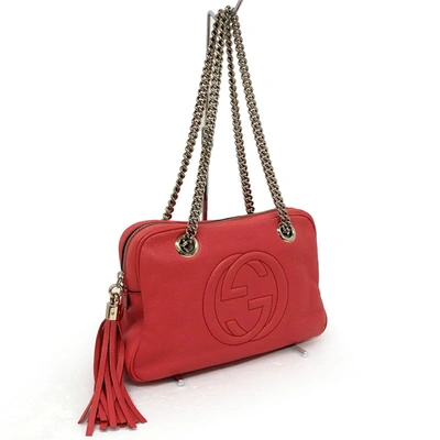 Shop Gucci Soho Red Leather Shopper Bag ()