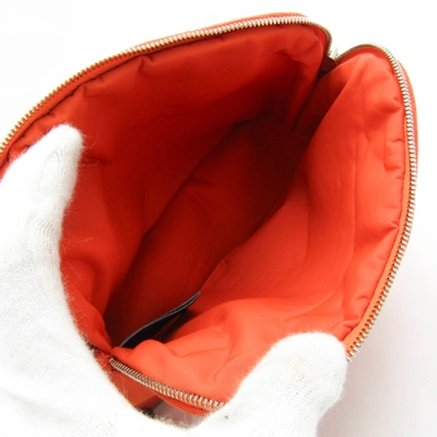 Shop Hermes Hermès Bolide Orange Cotton Clutch Bag ()