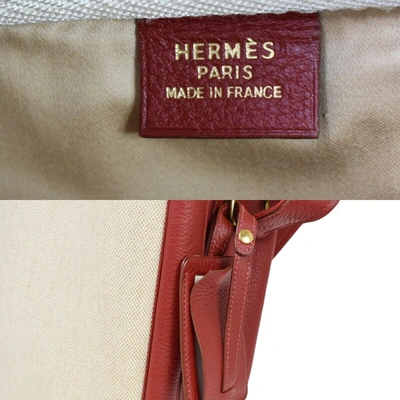 Shop Hermes Hermès Victoria Beige Canvas Shoulder Bag ()