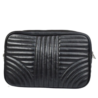 Shop Prada Diagramme Black Leather Shoulder Bag ()