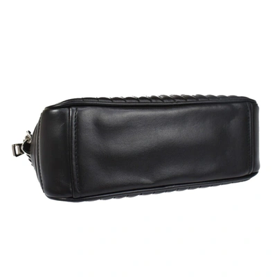 Shop Prada Diagramme Black Leather Shoulder Bag ()