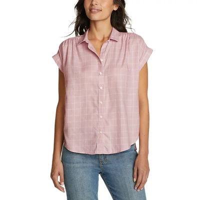 Shop Eddie Bauer Women's Halcyon Short-sleeve Shirred Shirt In Multi