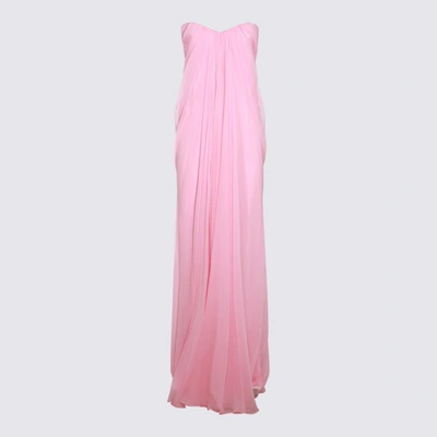 Shop Alexander Mcqueen Pink Silk Dress In Pale Pink