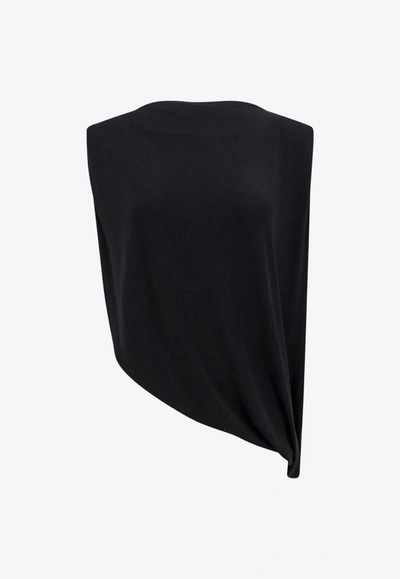 Shop Erika Cavallini Asymmetrical Sleeveless Top In Black
