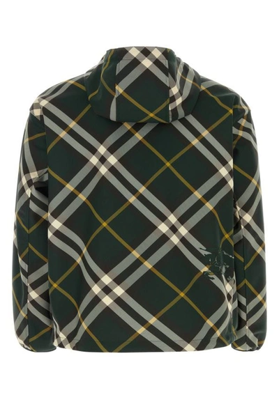 Shop Burberry Man Embroidered Polyester Jacket In Multicolor