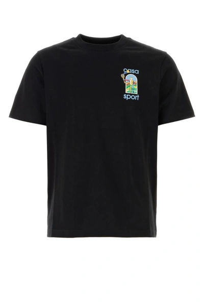 Shop Casablanca Unisex Black Cotton T-shirt