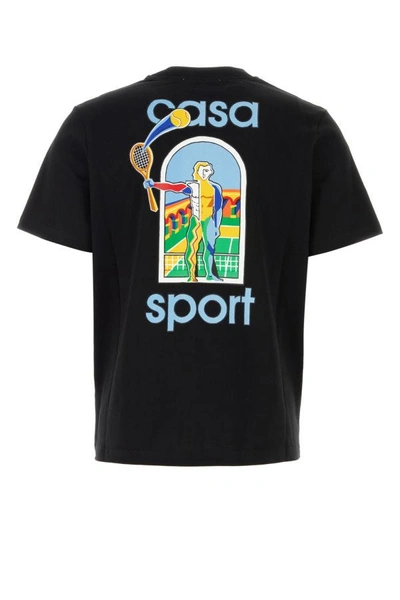 Shop Casablanca Unisex Black Cotton T-shirt