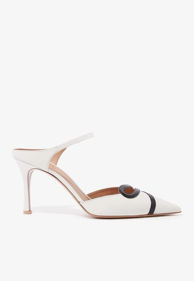 Shop Malone Souliers Bonnie 80 Leather Mules In White
