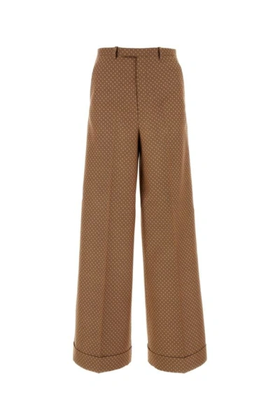 Shop Gucci Woman Embroidered Polyester Blend Pant In Multicolor