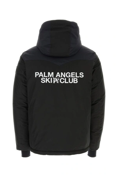Shop Palm Angels Man Black Polyester Pa Ski Club Ski Jacket