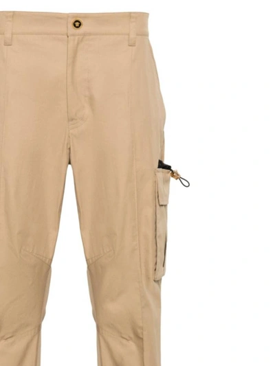 Shop Versace Cotton Cargo-trousers In Beige