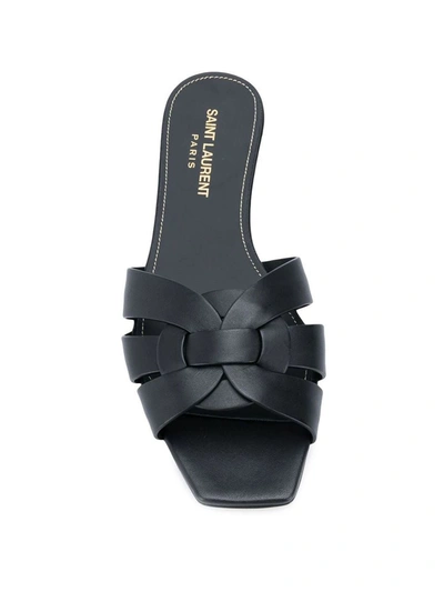 Shop Saint Laurent Nu Pieds Tribute 05 Leather Sandals In Black