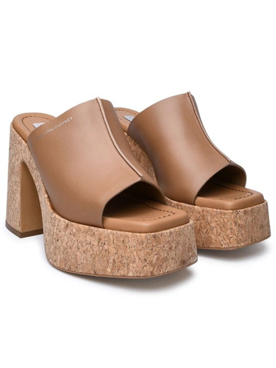 Shop Stella Mccartney Beige Eco Leather Slippers In Beige O Tan