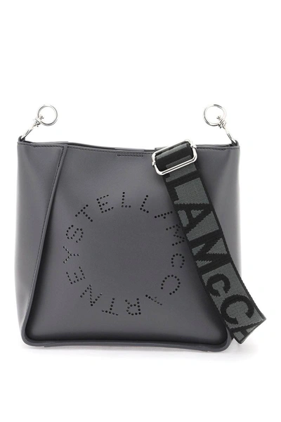 Shop Stella Mccartney Crossbody Bag With Perforated Stella Logo In Grey
