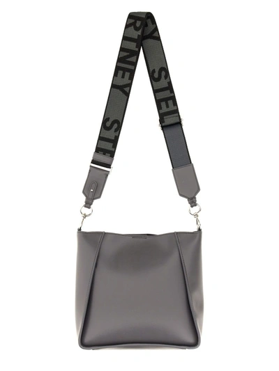 Shop Stella Mccartney Crossbody Bag With Perforated Stella Logo In Grey