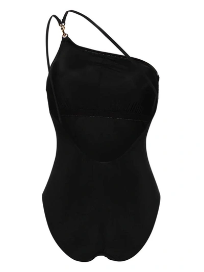 Shop Tory Burch One-shoulder Swimsuit In Black