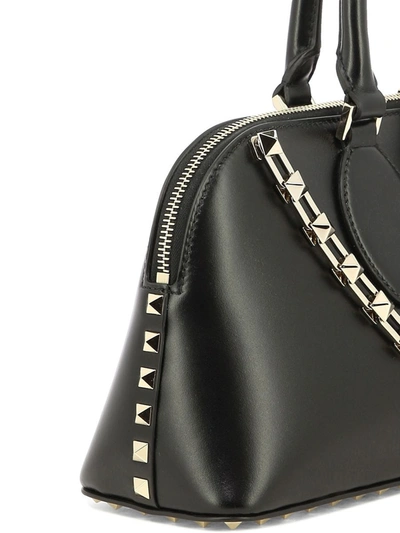 Shop Valentino Garavani "rockstud" Handbag In Black
