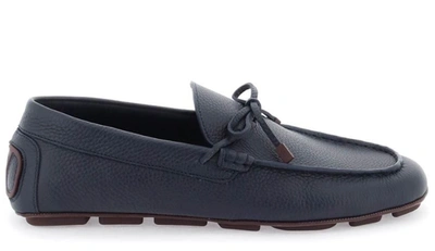 Shop Valentino Garavani Loafers With Bow In Blue