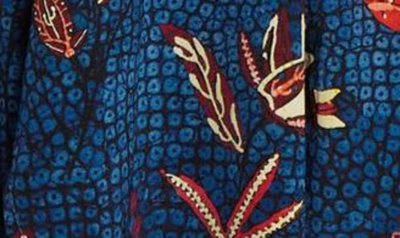 Shop Ulla Johnson Adalyn Botanical Print Silk Minidress In Blue Dahlia