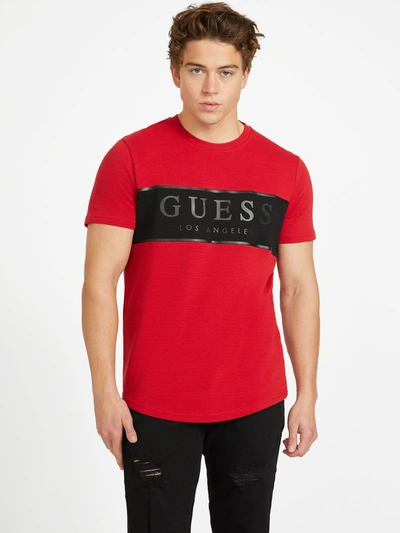 Shop Guess Factory Andrew Logo Tee In Red
