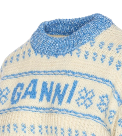 Shop Ganni Sweaters In Bianco