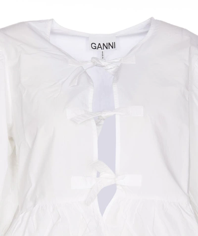 Shop Ganni Top In White