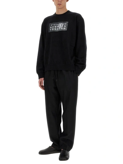 Shop Mm6 Maison Margiela Sweatshirt With Rasterized Zipper Prints In Black