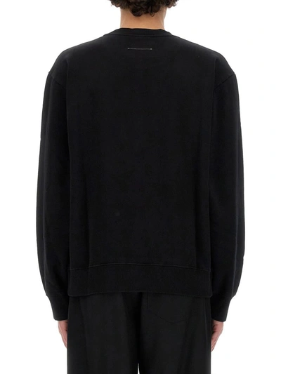 Shop Mm6 Maison Margiela Sweatshirt With Rasterized Zipper Prints In Black