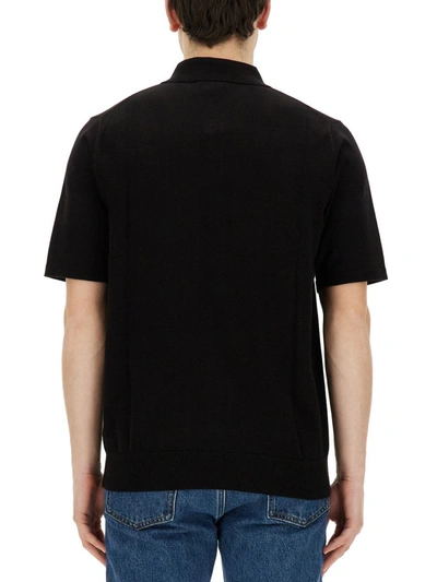 Shop Ps By Paul Smith Ps Paul Smith Polo Shirt With Zebra Patch In Black